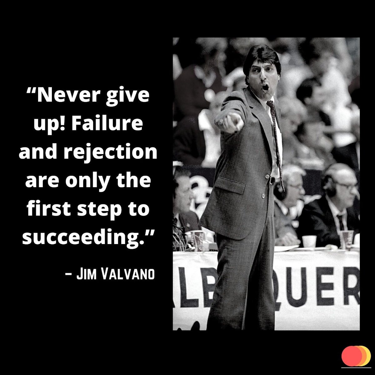 thinktrainper's tweet photo. #JimValvano who had an #excellent #coaching career at multiple teams. He always #encouraged his teams to #nevergiveup, no matter how hard it might be.
#thoughts #quotes #football  #psychology #mentalstrength #mentaltoughness #mentalconditioning #mentalpressure #thinktrainperform https://t.co/URLeFE3tGh