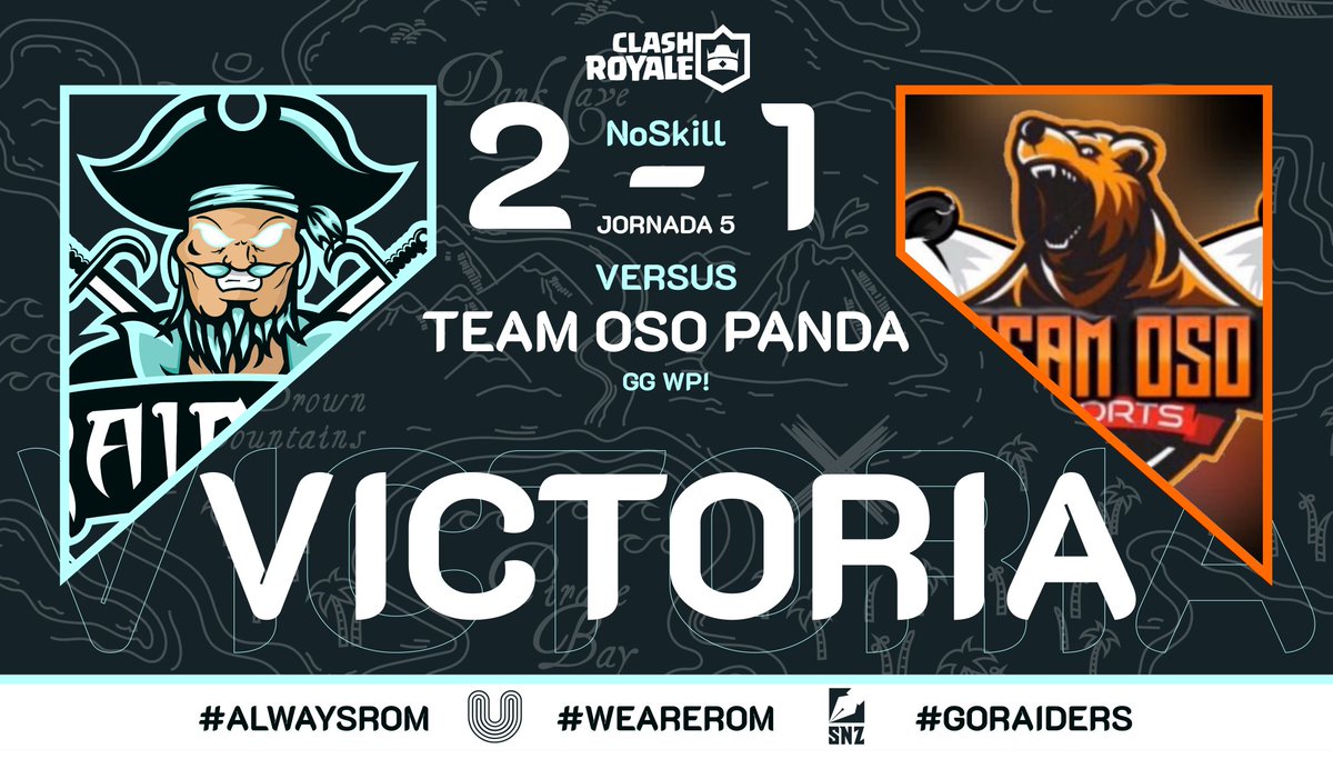 #ROMCR | VICTORIA 👑

Logramos conquistar la JORNADA 5 tras vencer a los osos de <a href="/TeamOSOcr/">Team OSO</a> con un partido de buen nivel.

GG WP! 🏴‍☠️

#ClashRoyale #CR #WeAreROM #GoRaiders #eSports