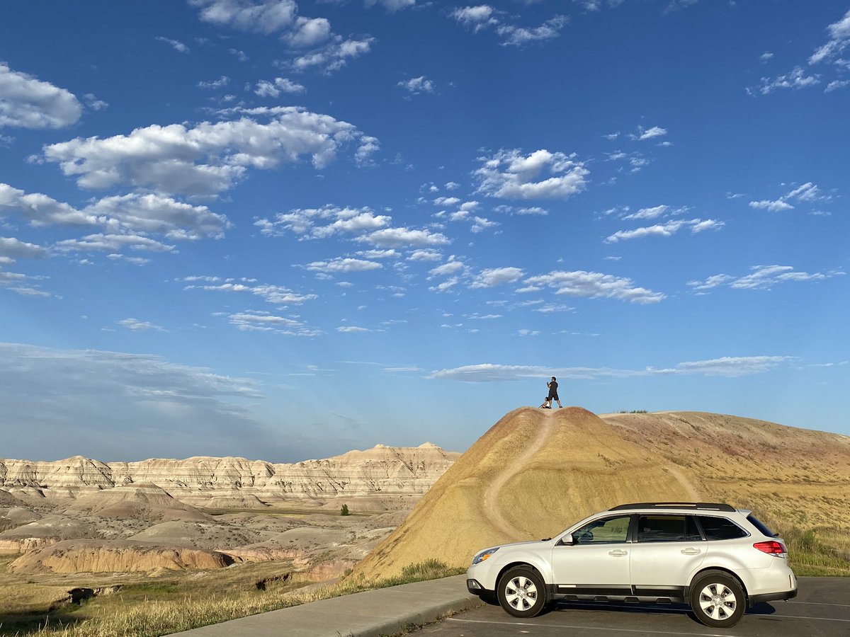 theTexanPinay's tweet photo. Thanks to our trusted #subaruoutback for taking us to our South Dakota roadtrip. We had a wonderful time @BadlandsNPS looking forward to more #NationalParks #roadtrips with our Subie! 😊 https://t.co/REtzcfXQNG