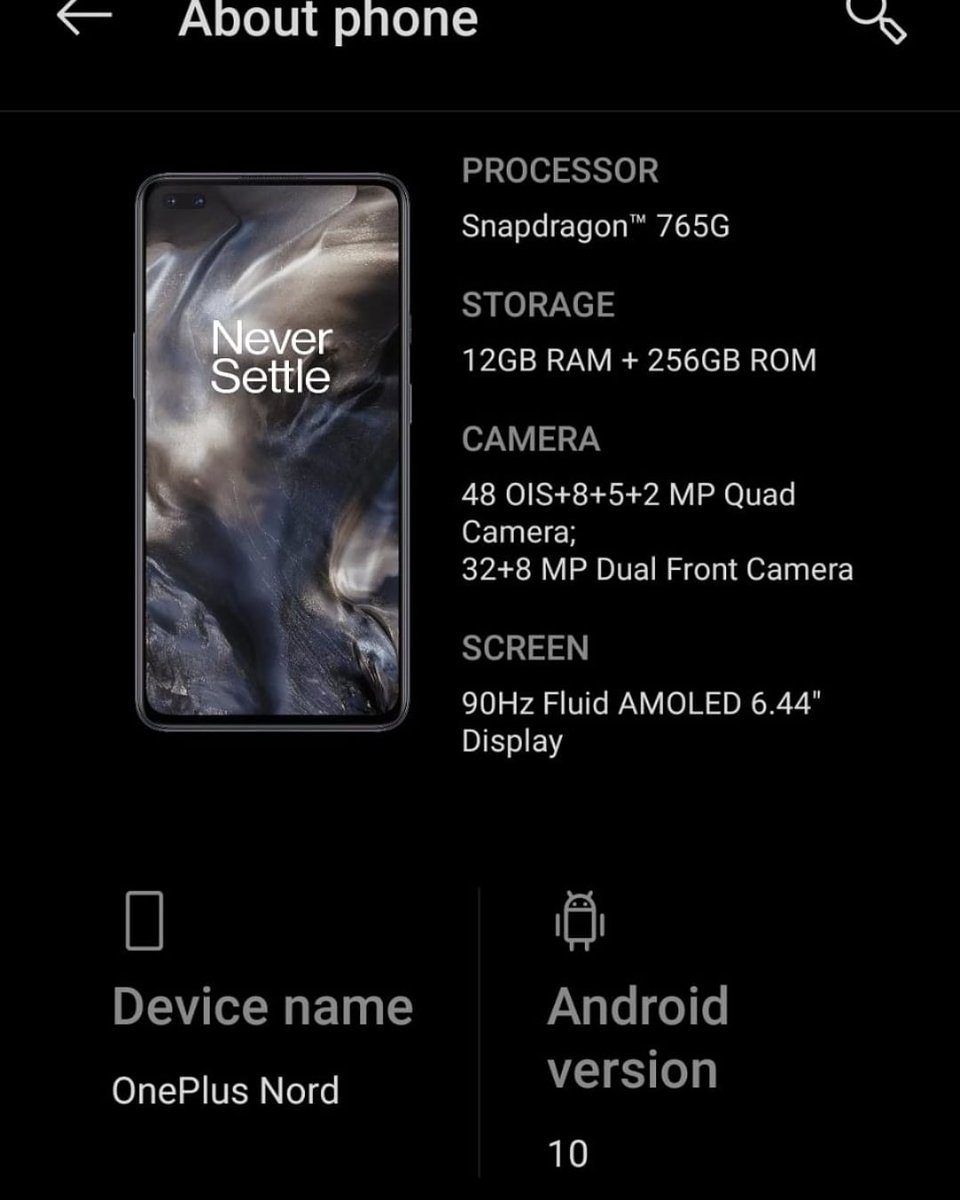 ChandanTechtalk's tweet photo. OnePlus Nord Leaked Specs.
How much do you think this Smartphone is priced at?
#oneplusnord #OnePlus #nord #carlpei #oneplusbuds #oneplusfamily #oneplusindia #amazon #amazonindia #nordarlaunch #onepluszlitething #oneplusz #oneplus8lite #YoutubeIndia #YouTube https://t.co/JAt9JOrnBq