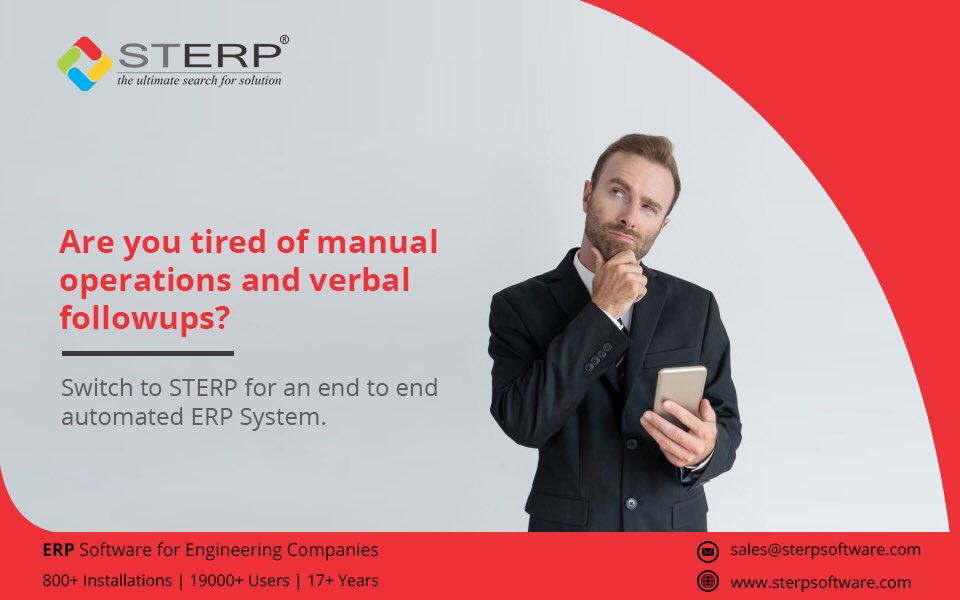 Shanti_Tech's tweet photo. Are you tired of manual operations and verbal followups ?

Switch to STERP...
End to End ERP for Engineering Companies
#sterp #sterpsoftware #erpsoftware #erpsolutions #EngineeringERP #erpsolution #ERPForEngineeringCompanies #ERP #ShantiERP #LeadingERPSoftware #makeinindia🇮🇳 https://t.co/wBOBGMelWS