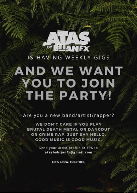 ATASbyBijanFx's tweet photo. #FridaysAtATAS are back, but online!
Send your artist profile to atasbybijanfx(at)gmail(dot)com now! https://t.co/KYUUlEuOkT