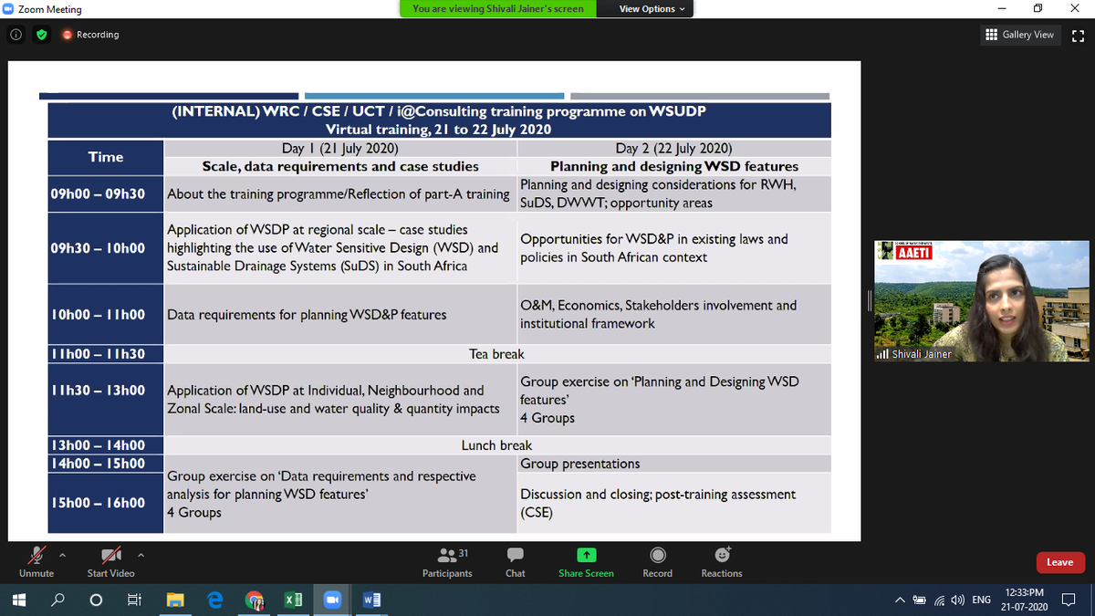 shi_vani_y's tweet photo. How do you go for a training in this #NewNormal? Day 1 of #virtualtraining on #WSUDP kickstarted by @shivalijainer, @school_waterCSE, @CSEINDIA briefing about the #dayschedule & a very #insightful #reflectionsession of last week's #webinars #studymaterial using #zoombreakoutrooms https://t.co/k2ibtbDRSu