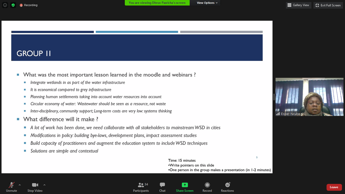 shi_vani_y's tweet photo. How do you go for a training in this #NewNormal? Day 1 of #virtualtraining on #WSUDP kickstarted by @shivalijainer, @school_waterCSE, @CSEINDIA briefing about the #dayschedule & a very #insightful #reflectionsession of last week's #webinars #studymaterial using #zoombreakoutrooms https://t.co/k2ibtbDRSu