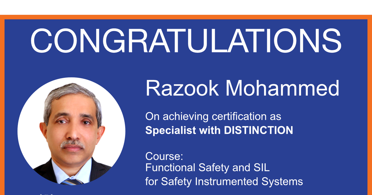 risknowlogy's tweet photo. Congratulations Razook Mohammed on achieving Specialist with Distinction and FS Professional. https://t.co/ziN0ZufBKx