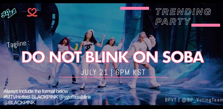 BP_VotingTeam's tweet photo. 📣 [Trending Party]

We will have our regular event later at 6PM KST.Please help us DM those big accounts in other SNS platforms to help us promote about this voting.

#MTVHottest BLACKPINK
@BLACKPINK @ygofficialblink

Choeaedol Tutorial 👇
https://t.co/MDZvYLcDaU https://t.co/fbptNCa1sa