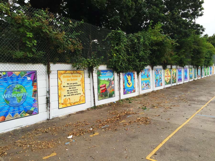 Our playground murals can include children’s artwork. They can be completed during the Summer ready for September. #loveart #primaryart