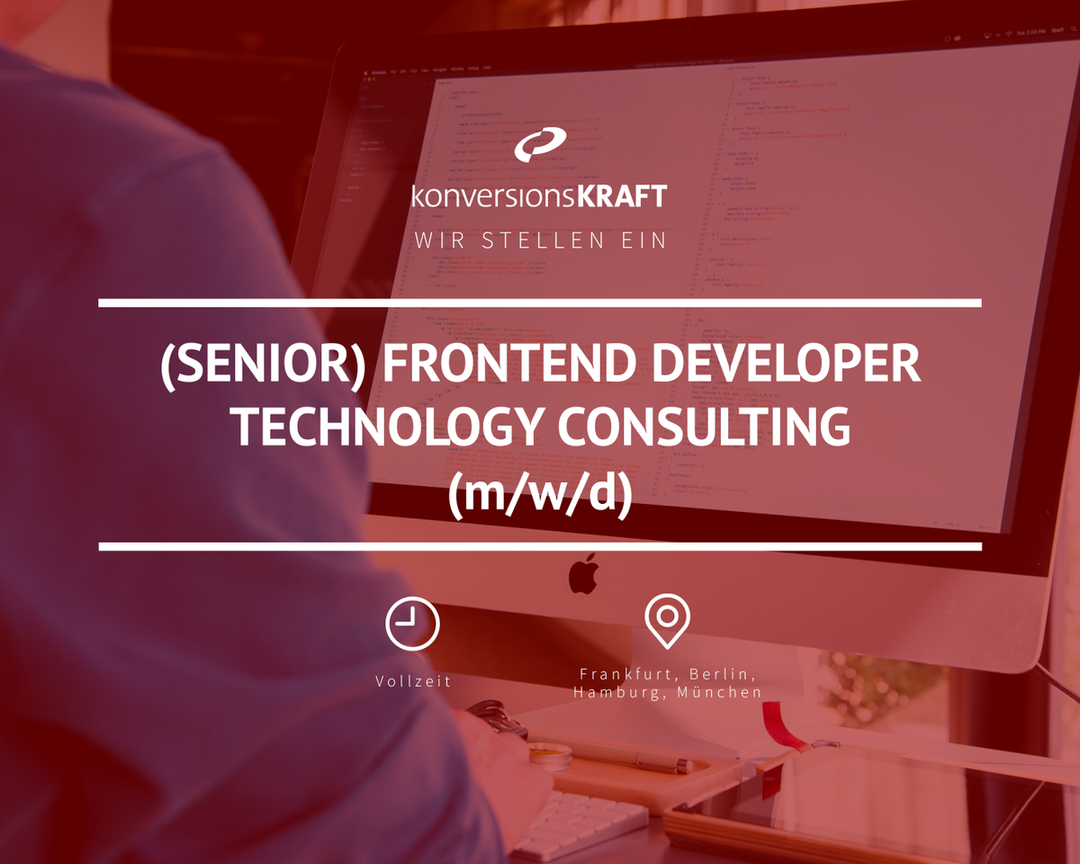 konversionsK's tweet photo. Willst du mit mir #coden? 🤓
Wir suchen zum nächstmöglichen Zeitpunkt einen (Senior) Frontend Developer - Technology Consulting (m/w/d) 🚀

Du fühlst dich angesprochen? Wir freuen uns auf deine Bewerbung! 👇🏻
https://t.co/0R3cnnQMbI https://t.co/4tZck6sqpX
