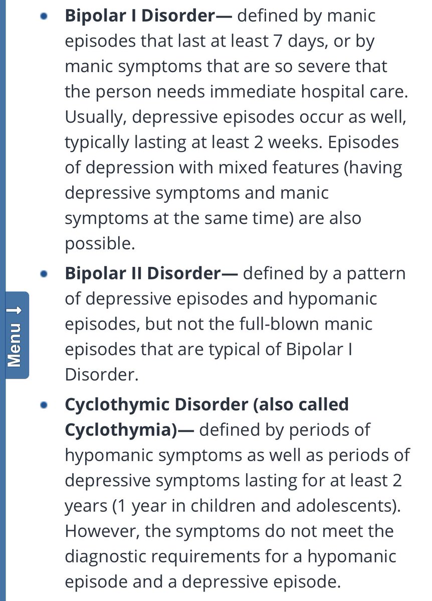 there are three types of bipolar (there are other symptoms that fall under the bipolar umbrella but not everyone experiences them)