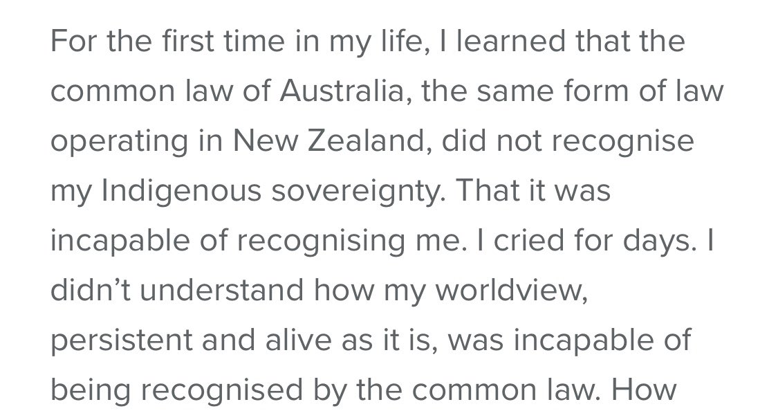 Te Raina discusses the difference of Australia to NZ, where Aboriginal sovereignty is not recognised by our legal system among other important differences  #auspol  #auslaw  #IndigenousX  #UluruStatement