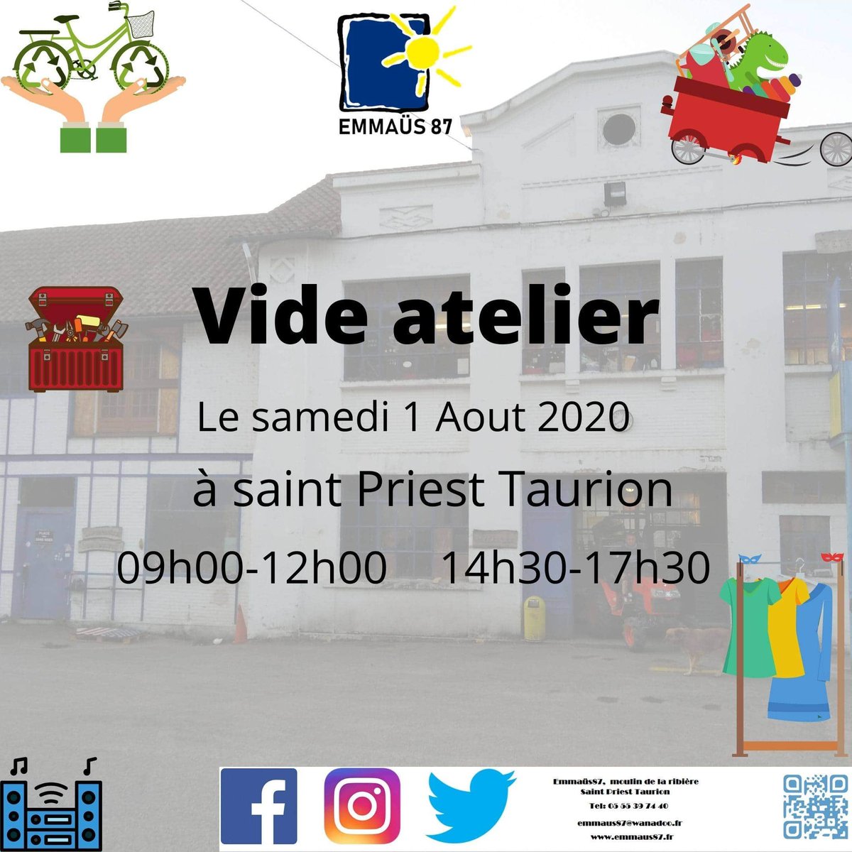 Emmaus87480's tweet photo. Nouveau Vide atelier, #emmaus87 #achatpascher #limoges https://t.co/XIhLIahNXC