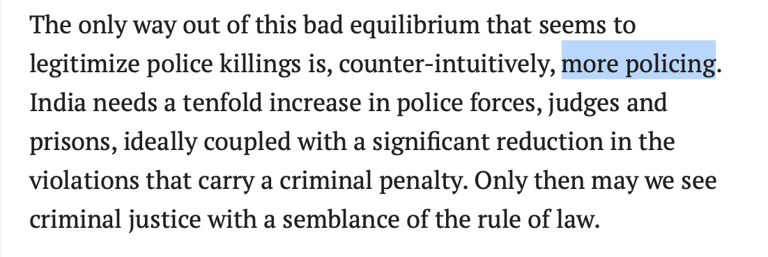 Author suggest more policing to bring down crime,FOR SURE WE NEED MORE POLICING. But that will only bring down the deterrable crimes, and not the impulsive crimes.