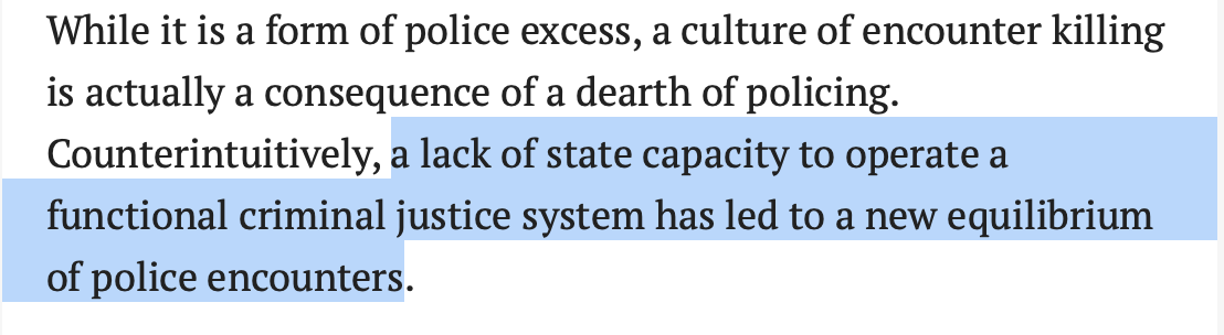 very true!as stated above, policemen dont like extra judicial killings but they are forced to. Remember, police is a "LAW ENFORCEMENT" body, it has no mandates to serve justice, but its forced to act upon as the judiciary is clogged-up.