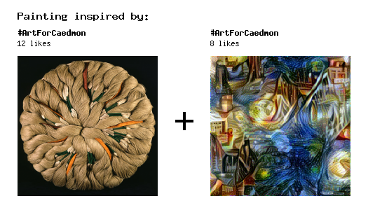 ImCaedmon's tweet photo. I'm going to start painting!
This is my inspiration for today.
Remember, you can influence my choices with your likes!
See you in a while...
#computerArt #datacamp #nodejs #sgd #adagrad #100daysofcode https://t.co/FLsypx4U0v