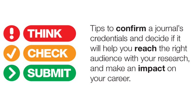 OAOxford's tweet image. Thinking of publishing? Found a journal who's making great promises? Don't forget to #ThinkCheckSubmit before you send anything off to avoid any complications! thinkchecksubmit.org