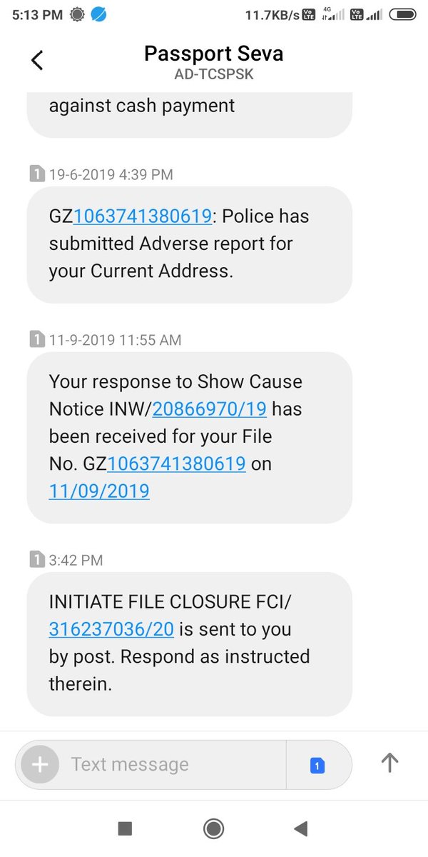 Cyrusentertain1's tweet photo. What is the hell police verification report clear after that only yesterday got this message.. Same on you @passportsevamea your delay services https://t.co/giALmptgwB