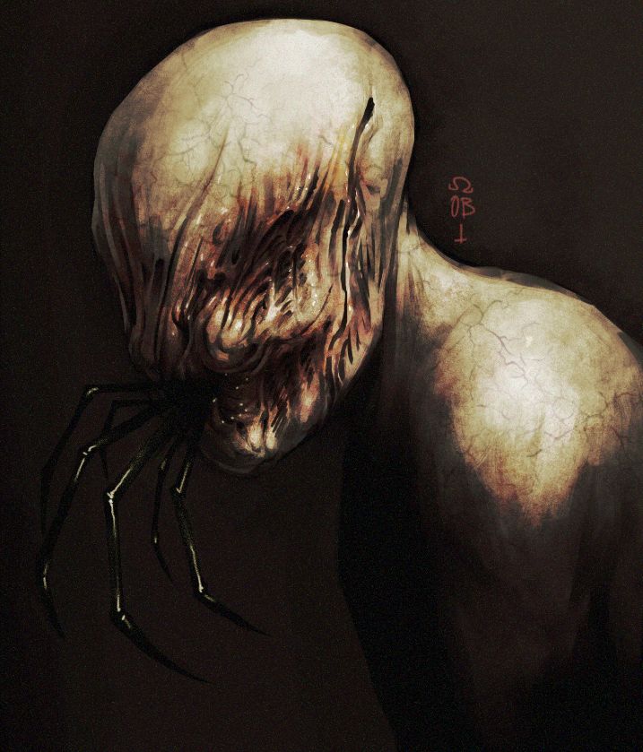 OmegaBlackArt's tweet image. Spiders in my throat