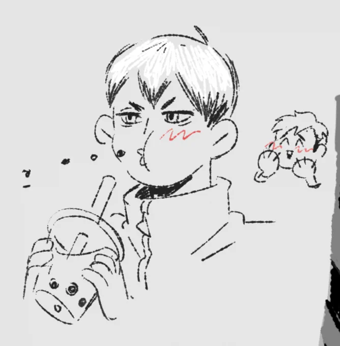 hehehe pearl and I talked about boba kita and i thought he can shoot boba out like watermelon seeds uwu 