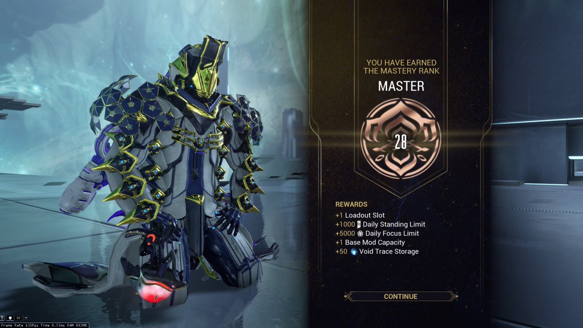 Simio_K's tweet photo. Finally reaching Mastery Rank 28 in #Warframe after 730+ hours ! Is it good enough? Idk but the thing i surely know is that i love this game. Best #f2p game. https://t.co/D6GQ9GUozy