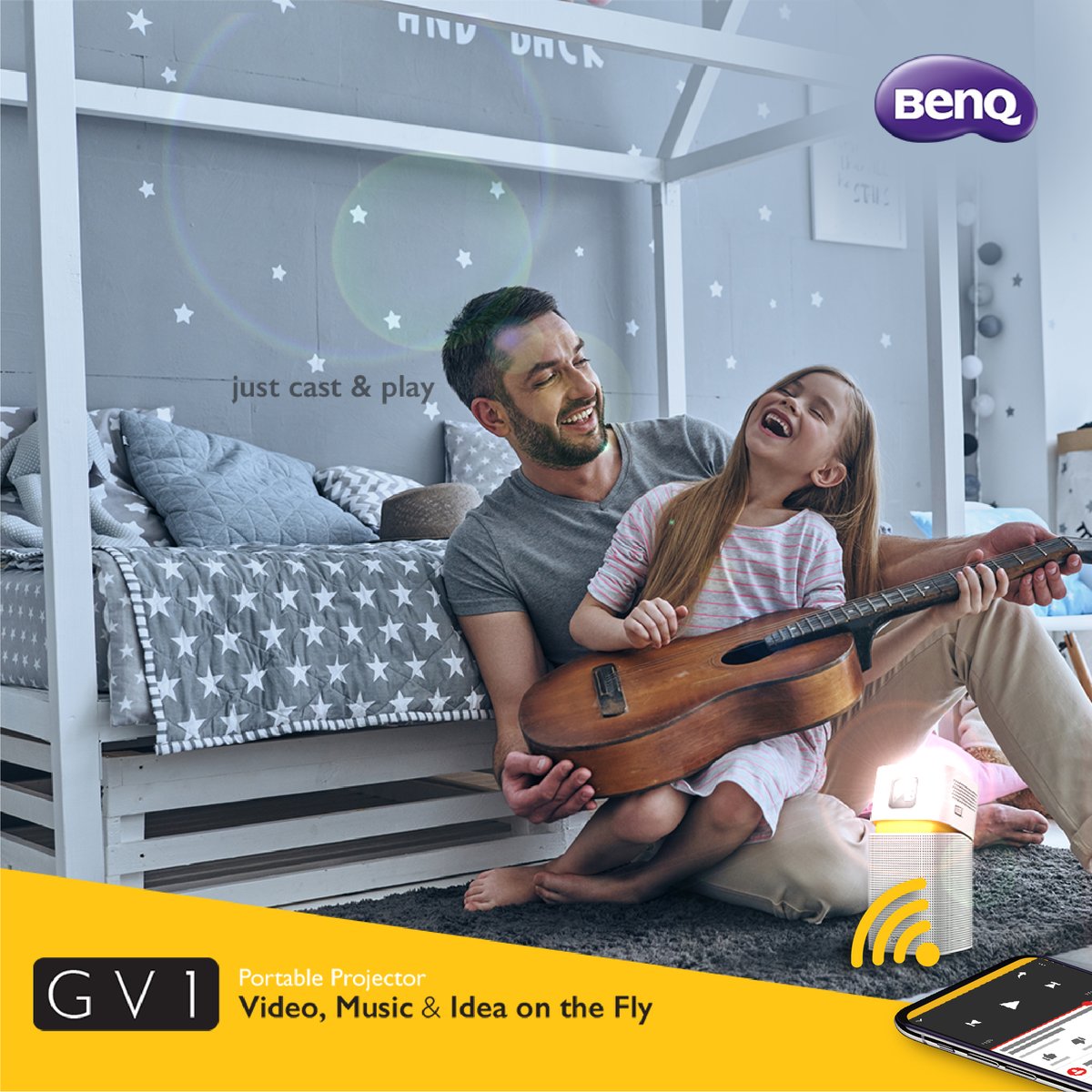 BenQIndia's tweet photo. More Quality Time with your loved ones by just Cast & Play! Compatible with iPhones, Android, Tablets & PC.
Learn More about GV1 https://t.co/5DX2x9jSx6
#BenQ #GV1 #PortableProjecter #BluetoothSpeaker https://t.co/4wFfSKgnQl