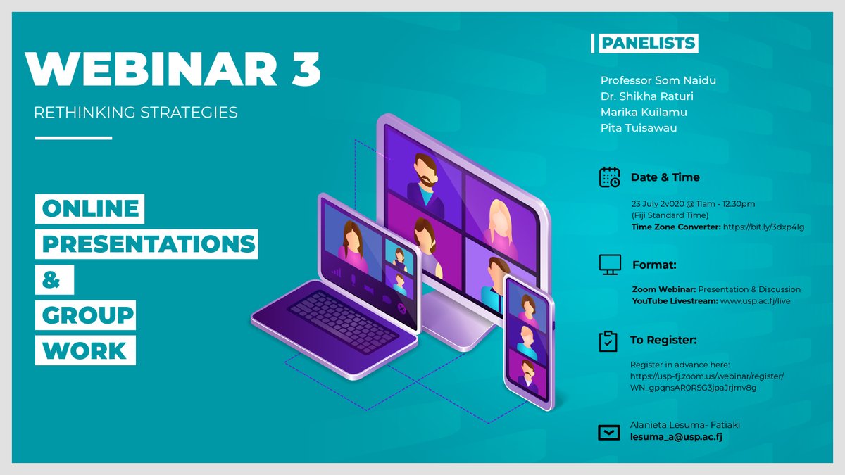 cflvaka's tweet photo. WEBINAR: Rethinking Online Assessment – July 23 @ 11am (Fiji Time) Register here: https://t.co/6mEXrwmVaL #rethinkLandT #TeamUSP 
@sommnaidu @shikhanr  @Pitatui @Perusall @eric_mazur @AlaLesuma  @UniSouthPacific https://t.co/DI4YwD1LNQ