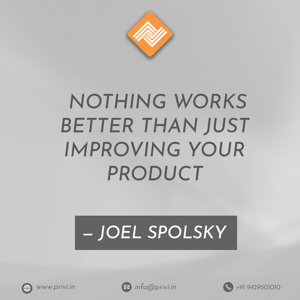 ToPrivi's tweet photo. “Nothing works better than just improving your product.” - Joel Spolsky

Are you improving your product/service???

#PriVi #ToBuildAndBehold #TuesdayThoughts https://t.co/NG9jPDTLDP
