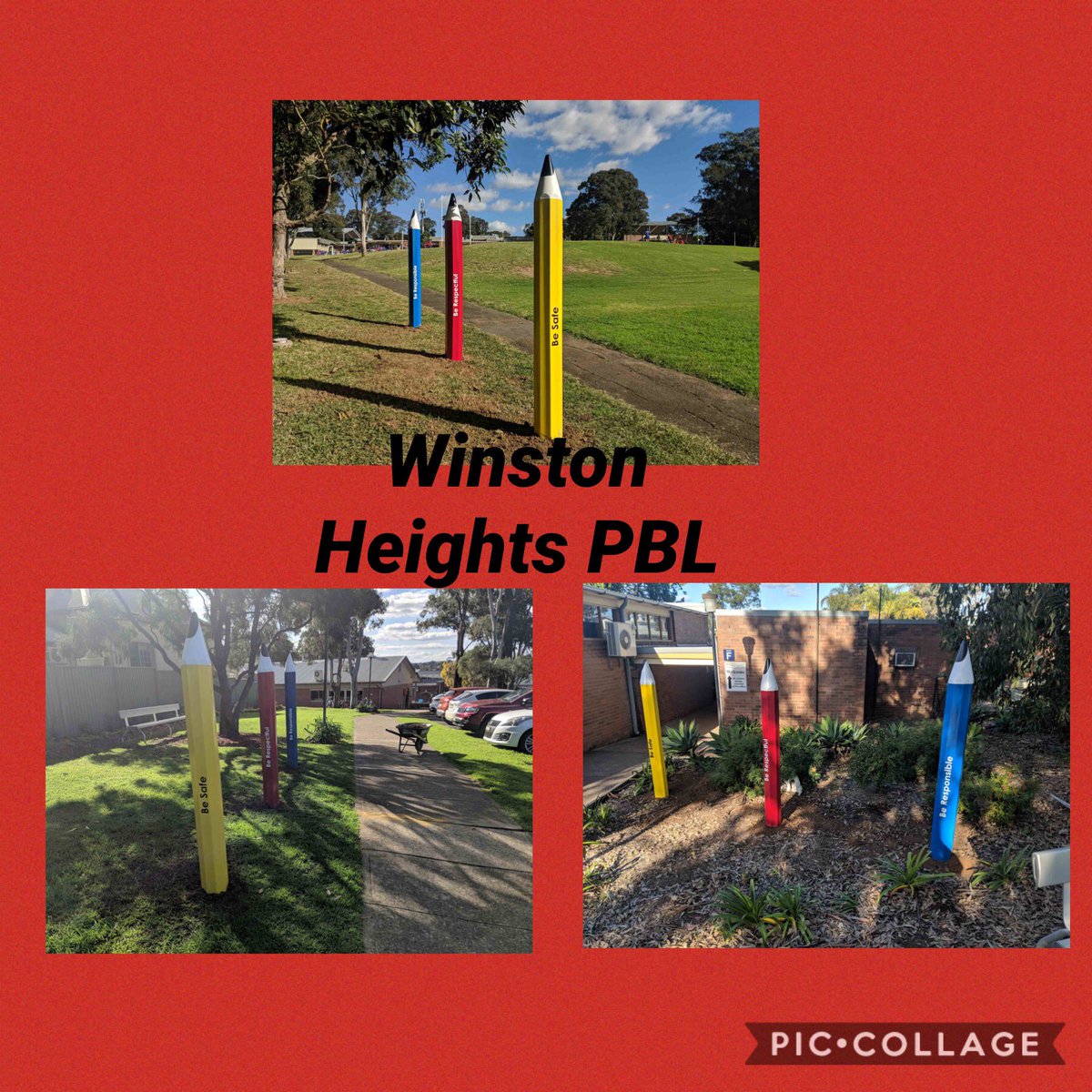 WinstonHeightsP's tweet photo. Welcome back to Term 3. Our giant PBL pencils have been installed at our three gates. @creagh_creagh @GregLeeson1 https://t.co/n5330cS79m
