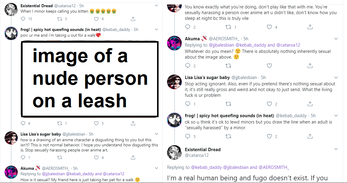 In this recent situation, some of nik's friends made sexual tweets towards others, and nik responded with memes and copypastas. Here's screenshots of all involved so you can block the ones making disgusting, sexual harassing tweets