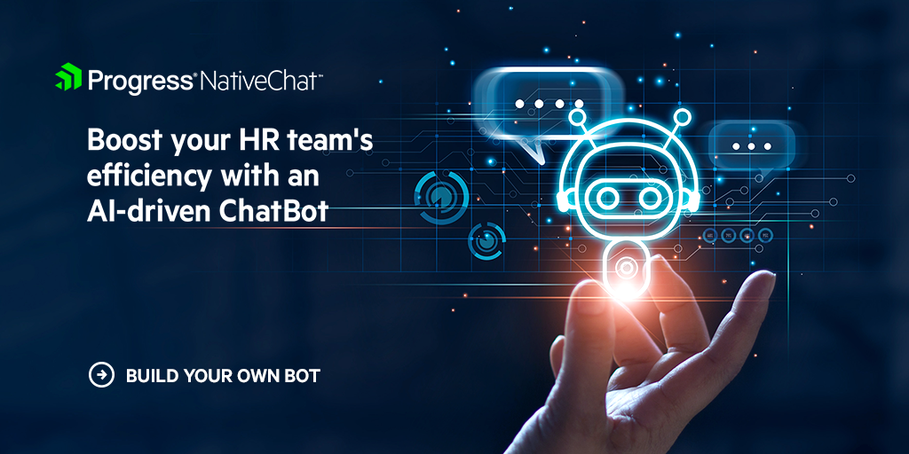 Kinvey's tweet photo. We understand that the greatest challenge #HR faces is screening hundreds of applications. 

Let #NativeChat do that for you! This AI-driven #Chatbot helps HR assist employees with everyday tasks and #onboard new ones successfully.

Try it out: https://t.co/WRTKVs376Y https://t.co/rN2buEif1i