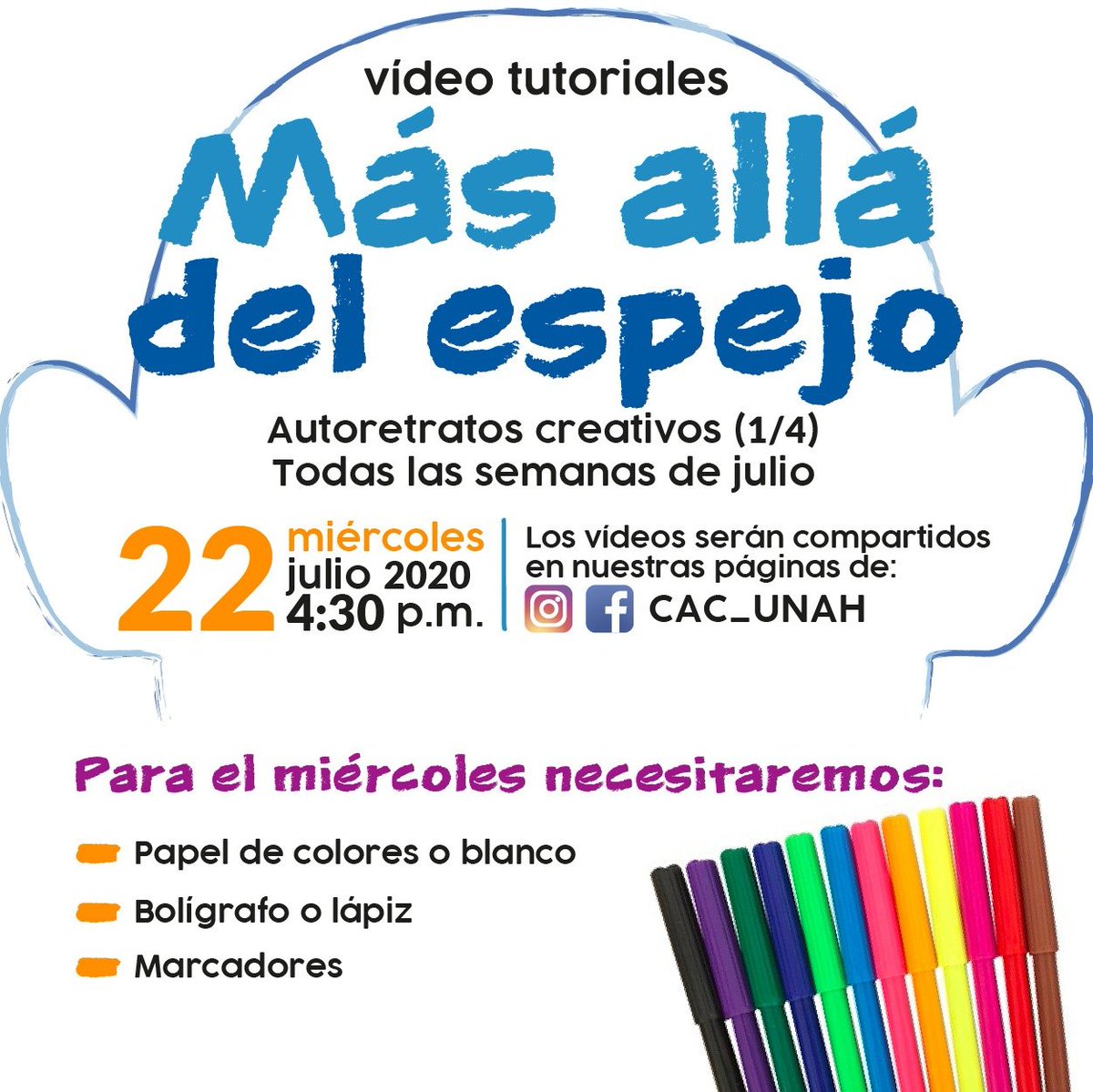 cac_unah's tweet image. #AprendiendoEnCasa
#VideoTutoriales “Más allá del espejo”.
Te dejamos la lista de materiales que ocuparemos para el siguiente ejercicio. 👀✨
#ArteyBienestar #Arteencasa #CACUNAH