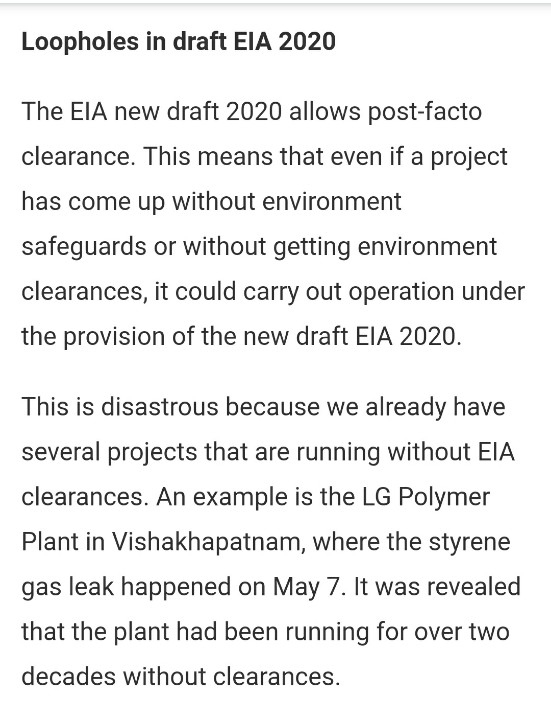 ColachelNTK's tweet photo. #TNRejectsEIA2020
According to the new draft, no reports regarding violation of the conditions of environmental clearance will be entertained from anyone other than the project proponent or a government authority.. https://t.co/x4GVuCkVOJ
