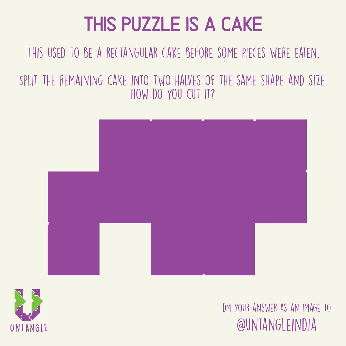 Like most things on Internet these days, today's #UntanglingAtHome puzzle too is a cake.

Send in your answer as an image via DM.

Happy solving! 

Please RT so that more people can try.