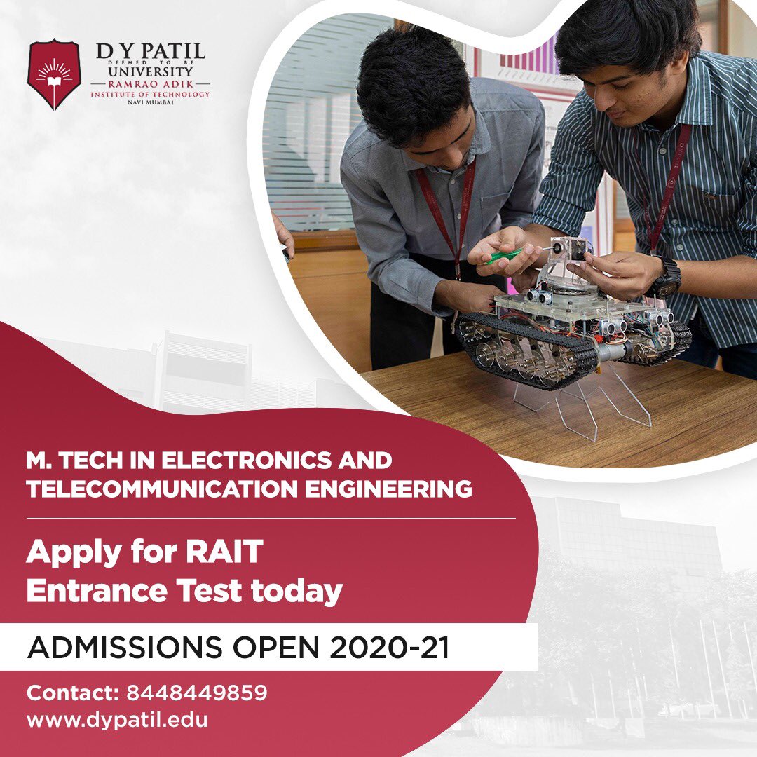 DYPatilRAIT's tweet image. #Work on live #industryprojects &amp;amp; #assignments catering to various #applications in the field of #Electronics &amp;amp; #Telecommunication like Remote Sensing, Waveguides &amp;amp; Antennas, and similar topics. Such #projects will get you a step closer to working at your dream company.