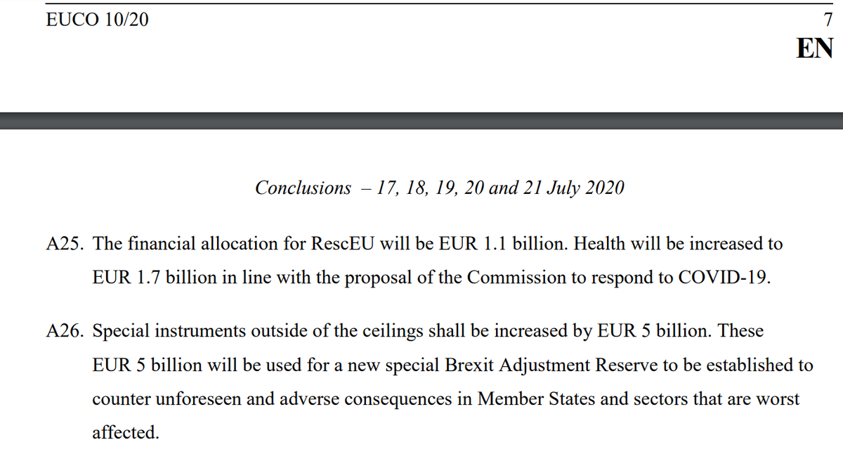 Here's a big one: EU4Health, a plan to create strategic medical stockpiles, a pan-EU medical response force, strengthen health systems and improve warning systems for epidemics, is largely axed.€9.4bln -> 1.7bln(Initial proposal is here  https://ec.europa.eu/health/funding/eu4health_en)