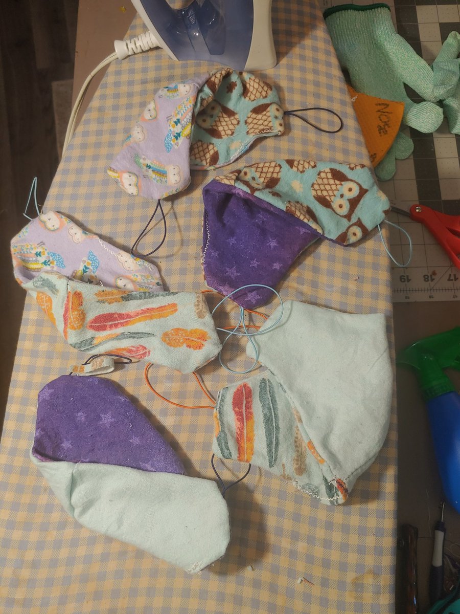 ScaredFly's tweet photo. Made some masks to give to a church family i adore. Gotta figure out how to get them to them with online church but i am having so much fun learning to sew https://t.co/y66EzfleiM