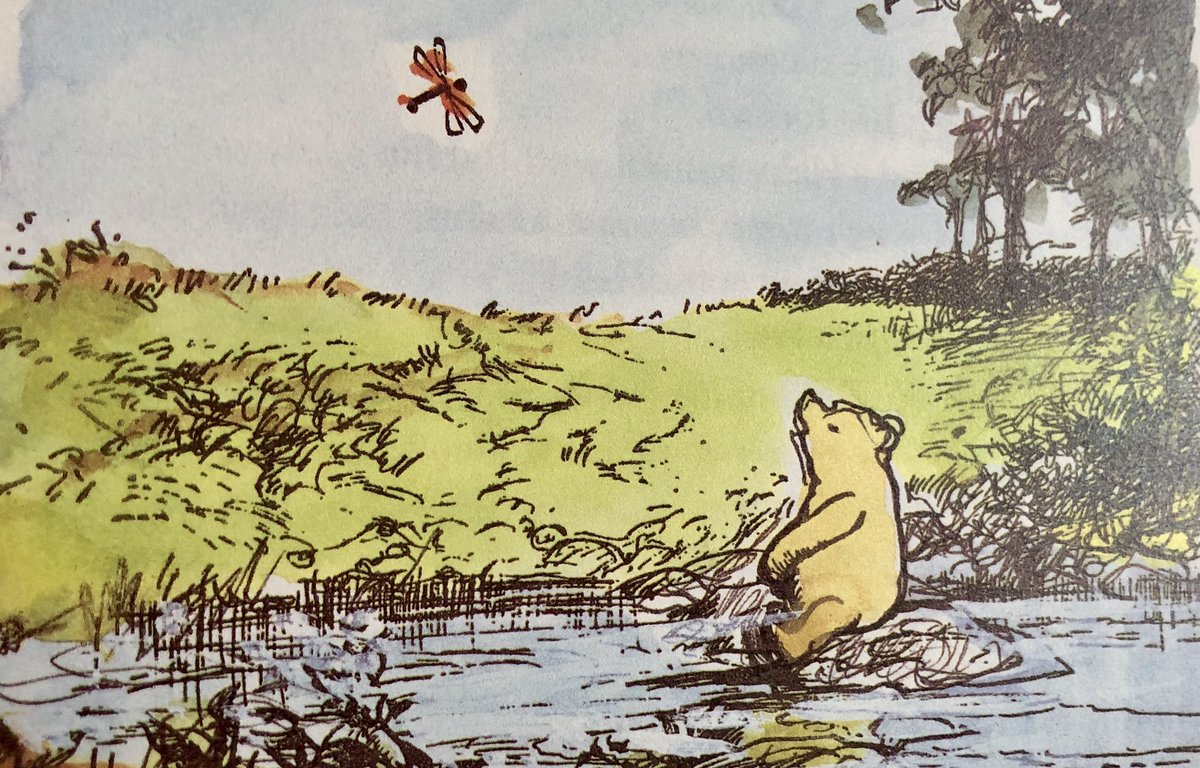 A_AMilne's tweet image. Pooh sat down on the stone in the middle of the stream and sang his song. The sun was so delightfully warm, and the stone was so warm too, that Pooh decided to go on being Pooh in the middle of the stream for the rest of the morning. ~A.A.Milne #TuesdayMotivation #tuesdayvibes