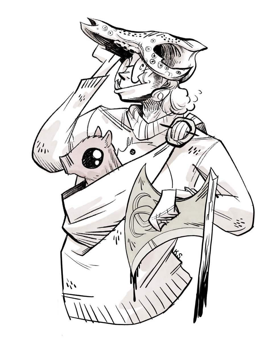 katesherron's tweet image. Despite our DM’s best efforts to lead us on a wickedly vicious CURSE OF STRAHD adventure, my wereboar barbarian John Smithson continues to cute-ify the campaign. This past week he added a baby boar companion named Bébé to his ever-growing collection of boar-related paraphernalia.