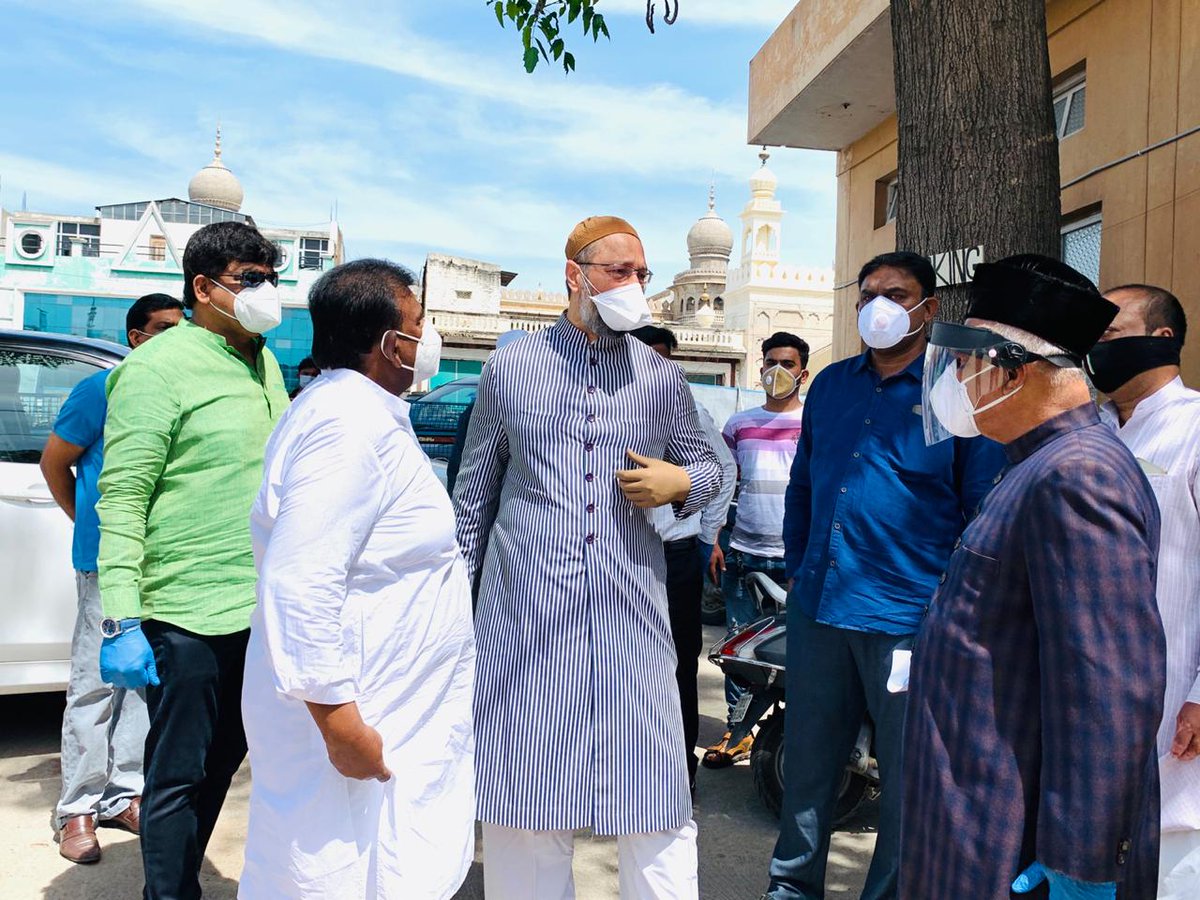 obaidquadri2's tweet photo. Eid Ul Azha Ki Aamad Ke Pesh E Nazar Barrister @asadowaisi Sb MP Hyd Ki Hidayat Aur Raast Nigrani Me Syed @ahmedpashaqadri Sb (General Secretary AIMIM And MLA Yakutpura) Ne Aaj Nizamia Tibbi Hospital, Charminar Per Qureshi Biradaran Ke Covid 19 Ki Testing Karayi. @aimim_national https://t.co/FS1mjIq5hT
