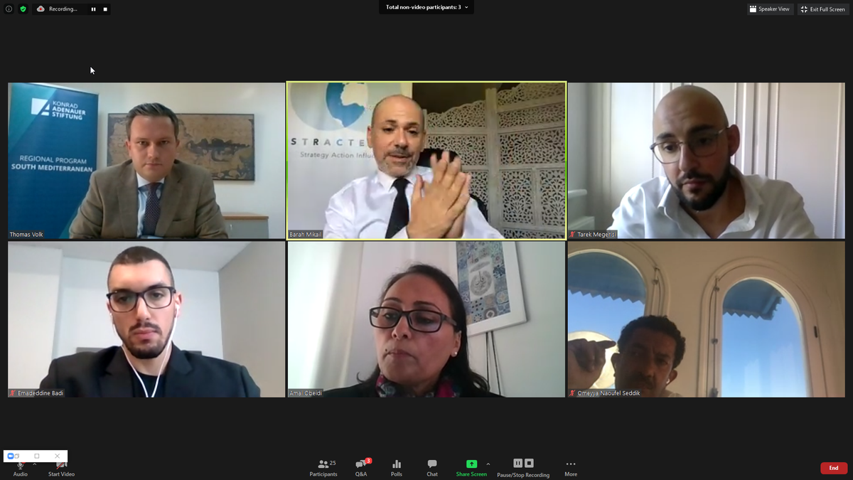 stractegia's tweet photo. Great panel on #Libya's crises and wars with four outstanding speakers: Amal Obeidi, @omeyyaSeddik @emad_badi and @Tmegrisi 

Thank you all for your invaluable insights and analyses!

And thank you to @KASpoldimed @ZwitscherVolk @MalteGasseling and all participants! https://t.co/m4y7pz3fu1