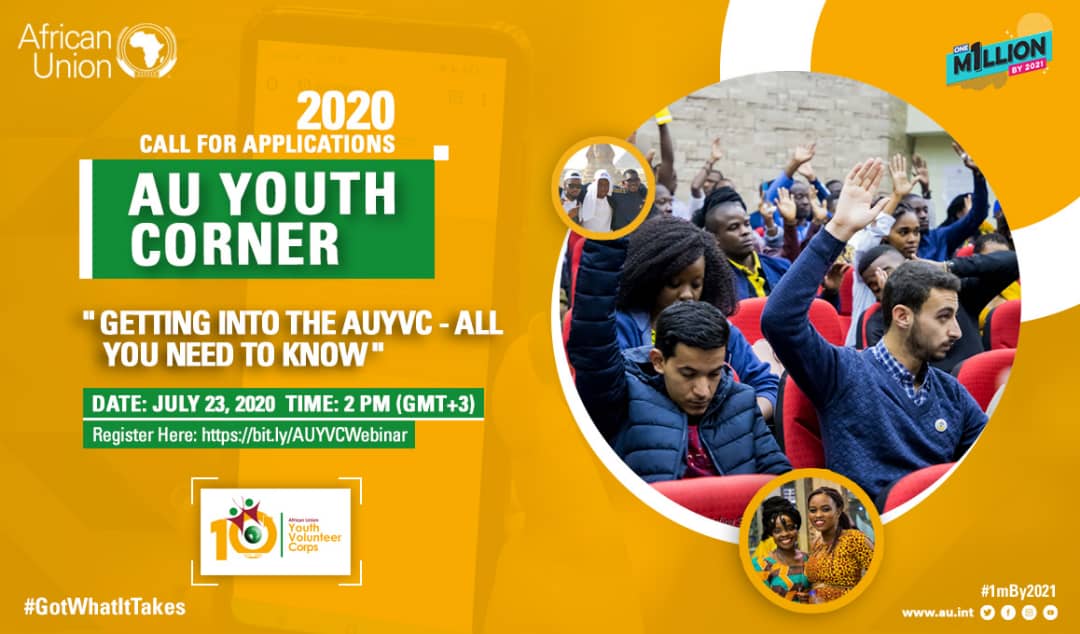 AUYouthProgram's tweet photo. SAVE THE DATE: Do you want to make sure you put your best foot forward in your AUYVC application?
This Thursday, July 23 we are hosting a webinar to answer all your questions. Register here: https://t.co/6TE7jDTd4X

#1mBy2021 #GotWhatItTakes https://t.co/Fngm8wskBv