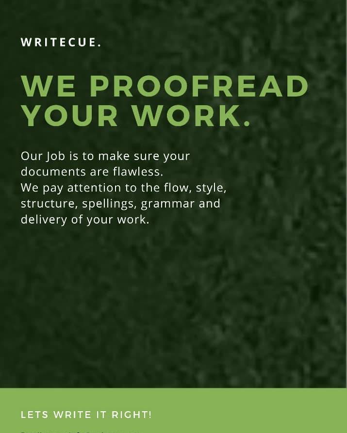 Writecue1's tweet photo. It's our promise to perfect your documents. It's our desire for you to deliver professional and persuasive written communications that are presented to secure the most competitive advantage.
Call us!
https://t.co/HVy43ZSVHD
+27658016799
info@writecue.com
#professionalwriting https://t.co/E2nOQ8b09f
