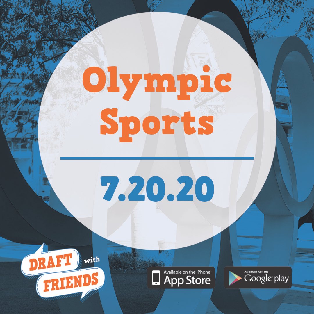 draft_w_friends's tweet photo. We love the Olympics, and on the day the Olympics were supposed to begin, we wanted to bring a little of that competitive spirit and launch our OLYMPIC SPORTS Draft! 

Which Olympic sports are the best? 

#draftwithfriends #olympics #draft #olympicsports https://t.co/NTO8ESKVUa