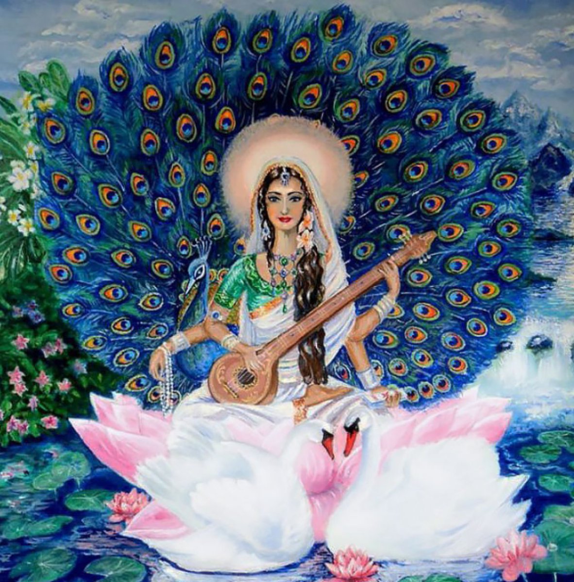 SARASWATI (VAK DEVI)Vak means शब्द (word) and ध्वनि (sound).. Everything in this universe is threefold..परा (supreme), सूक्ष्म (subtle), स्थूल (gross).. so these "VAK " are in threefolds.. they are called as following: