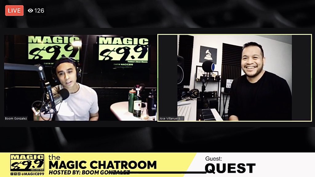 Magic899's tweet photo. We got @officialQUEST to join The Chatroom X Live Drive with @gamedaywithboom!!! Sing your heart out and get to know more about his story! #TheMagicChatroom #BeTheMagic 
https://t.co/cPJ5h3DDQt https://t.co/HhvgCqItCv