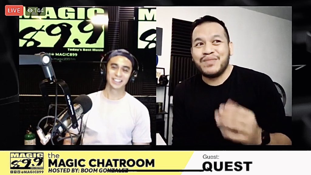Magic899's tweet photo. We got @officialQUEST to join The Chatroom X Live Drive with @gamedaywithboom!!! Sing your heart out and get to know more about his story! #TheMagicChatroom #BeTheMagic 
https://t.co/cPJ5h3DDQt https://t.co/HhvgCqItCv