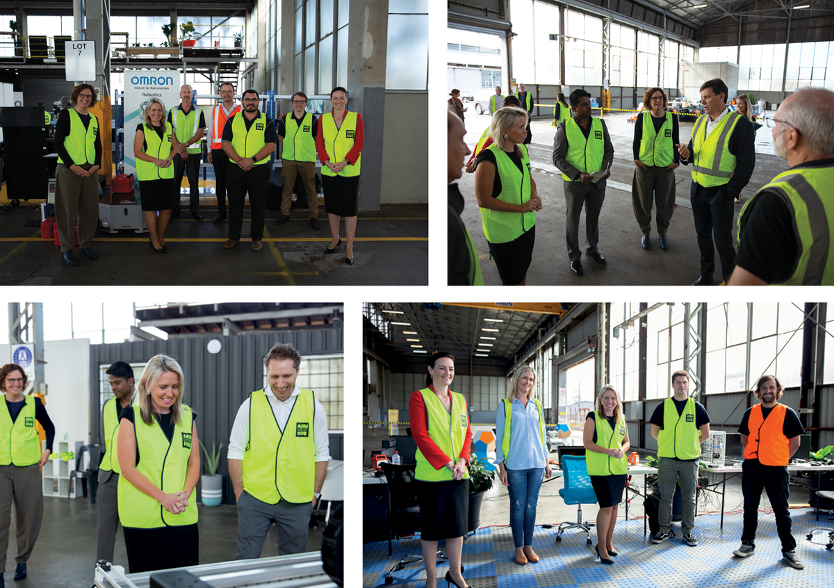 ARMHubAus's tweet photo. Thanks @katejonesqld for visiting the ARM Hub today! We’re proud to showcase our thriving advanced robotics and manufacturing hub. #digitaltransformation #advancedmanufacturing #industry40 #robotics #designrobotics https://t.co/ZeK9uZmDCh