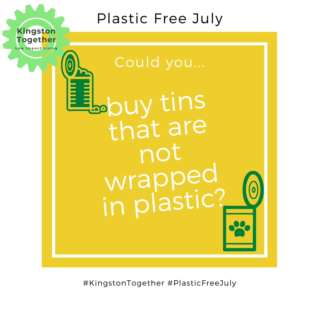 KT2gether's tweet photo. 🥫Many supermarkets are starting to provide multipacks which are not wrapped in plastic, look out for single cans or those packaged in cardboard next time you shop
@PlasticFreeJuly #kingstontogether #lowimpactliving #plasticfreejuly #plasticfreejuly2020 #saynotosingleuse https://t.co/7JAVhmPZJS