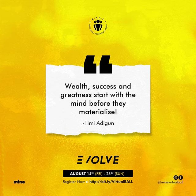 mineTMabeokuta's tweet photo. We build SUCCESS and WEALTH mindsets in our teenagers at BALL @minevirtualball

Registration closing soon.

#minetm #ball2020 #evolve #teensministry #youthministry #thewealthyministry https://t.co/gsWrg6Uvyl