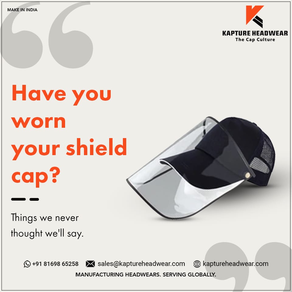 HeadwearKapture's tweet photo. "Wear that makes you feel safe!'
-Said shield caps, your friend in disguise.
#shield #shieldcaps #caps #hats #kapturewear #capmanufacturers #headwearmaker #headwearindustry #headwearmanufacturer #bulkproduction #bulkproducer #makeinindia #makelocal #madeinindia #localofvocal https://t.co/hCjOtvSFBU