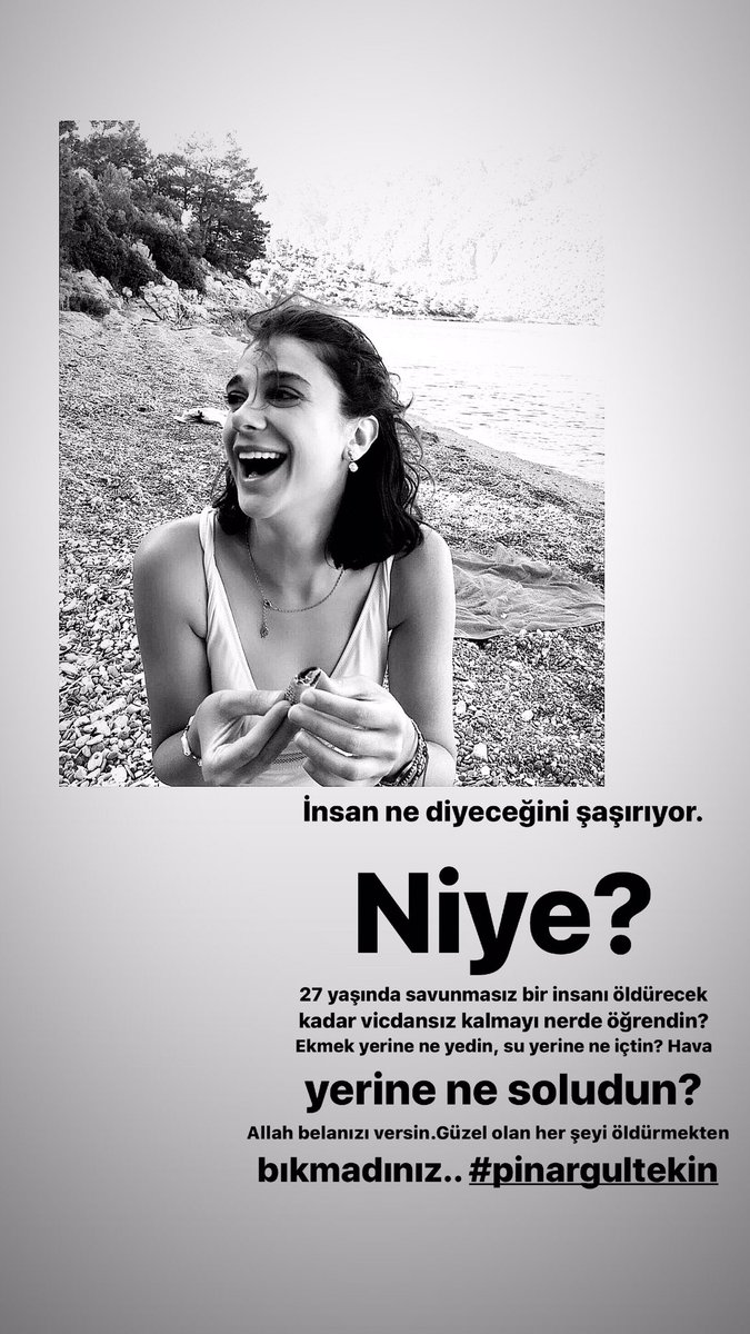 Allah belanızı versin. Güzel olan her şeyi öldürmekten bıkmadınız..
 #pinargultekin